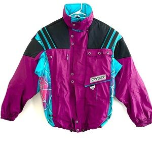 Retro Spyder Vibrant Purple and Teal Blue Jacket Large
